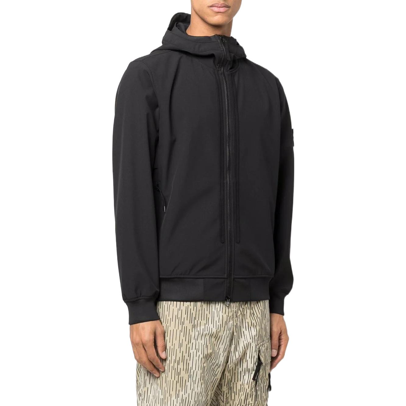 STONE ISLAND Soft Shell-r Hooded Jacket 'Black' 761540427-V0029