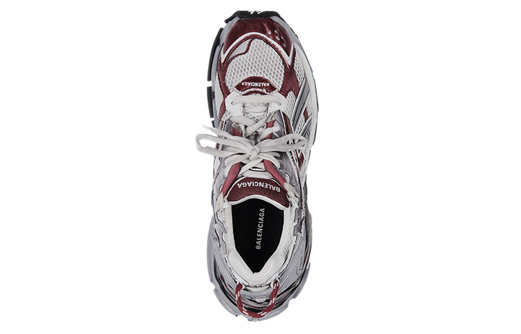 Balenciaga Runner Sneakers 'Burgundy Grey White Mesh and Nylon' 677403W3RB39069