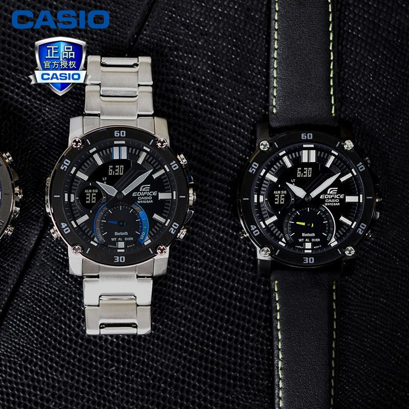 Casio Analog-Digital Watch 'Silver Black Blue' ECB-20YDB-1A