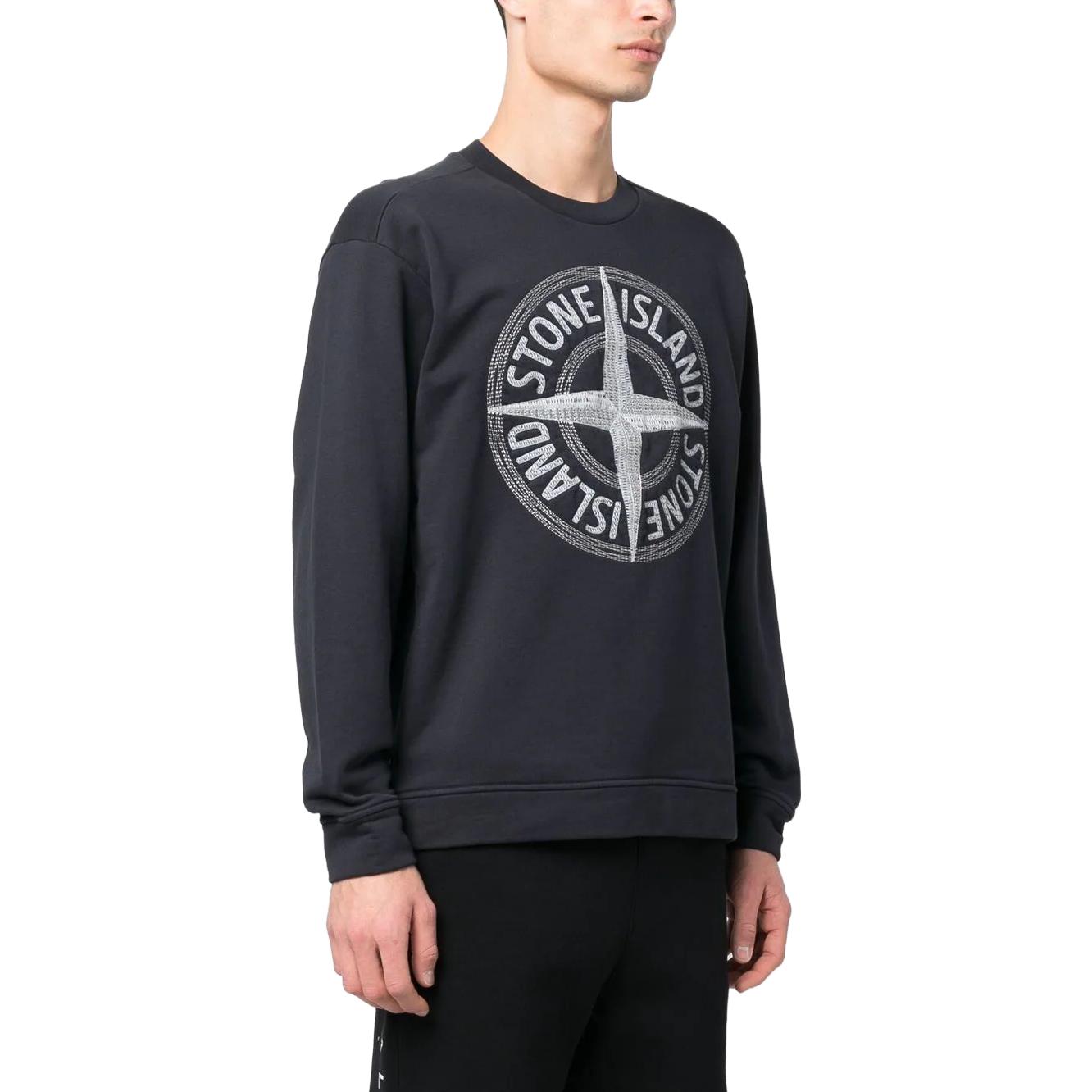 STONE ISLAND Embroidered Logo Sweatshirt 'Navy' 781565484-V0020