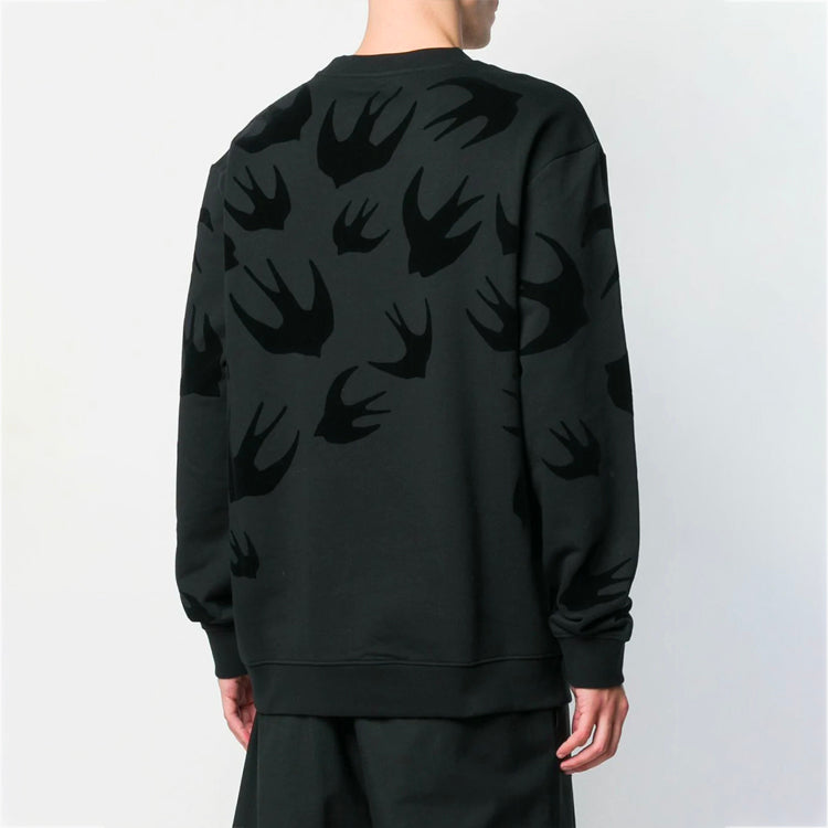 Alexander McQueen Pattern Printing Long Sleeves Round Neck Sweatshirt 'Black' 545415RLT74