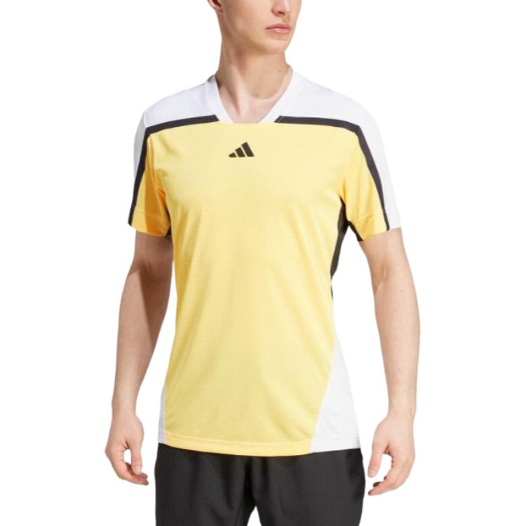 adidas Tennis HEAT.RDY Pro FreeLift T-shirt Asia Sizing 'Yellow White' IS8966
