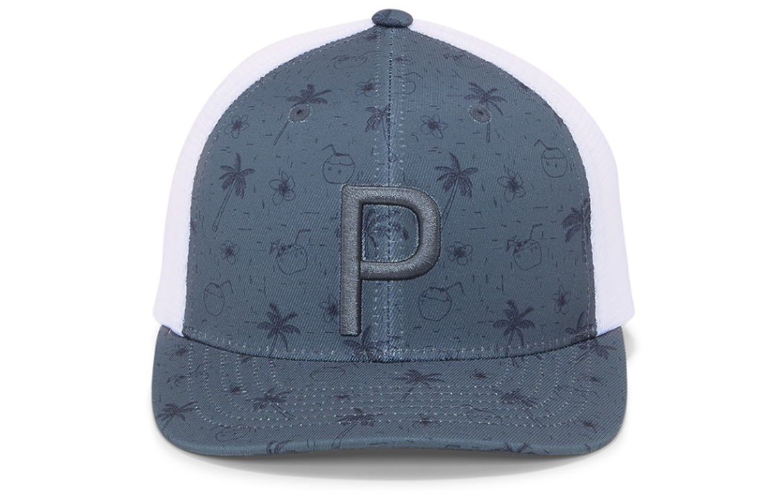PUMA Tropical Bliss P Trucker Snapback Cap 'Grey Pink Teal' 024258