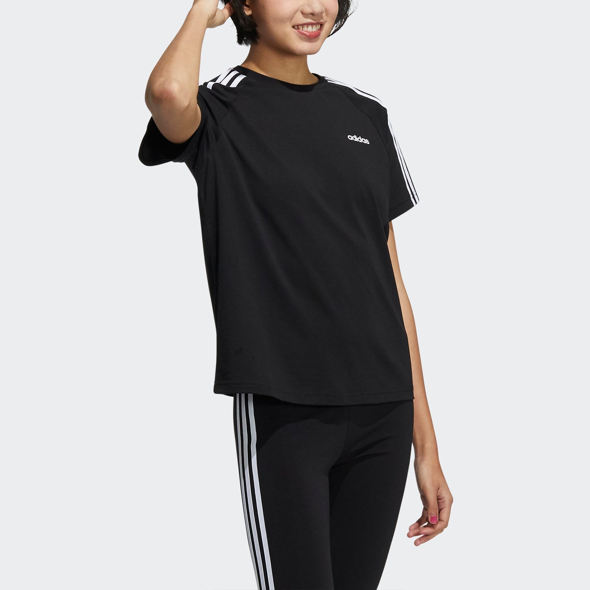 (WMNS) adidas neo Esntl3s Tee Sports Short Sleeve Black H65454