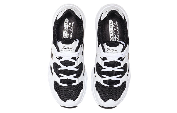 (WMNS) Skechers D'Lites Airy Low-Top Daddy Shoes White/Black 88888364-WBK