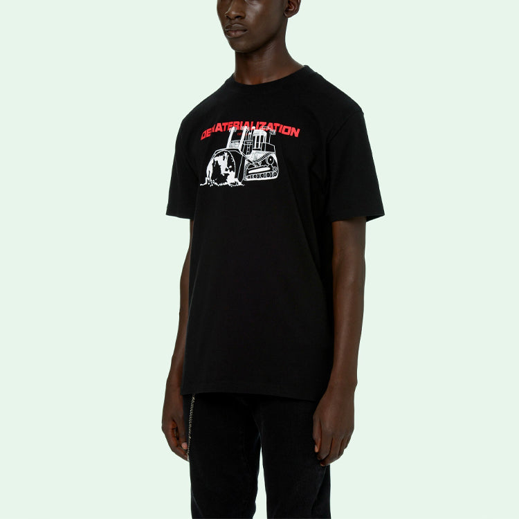 Off-White SS21 Round Neck Printing Short Sleeve Black OMAA027R21JER0061025