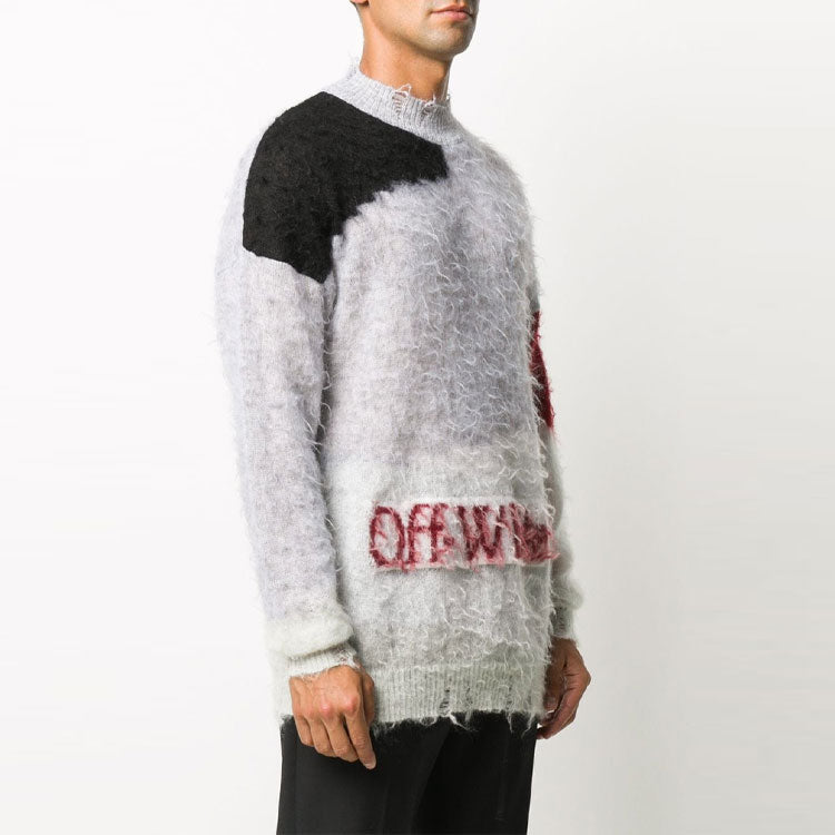 Men's Off-White Logo Colorblock Ordinary Version Gray OMHE062F20KNI0011016