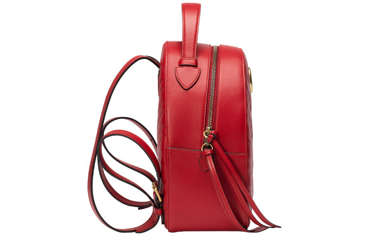 (WMNS) Gucci GG Marmont Series Leather Backpack Red 476671-DTDHD-6433
