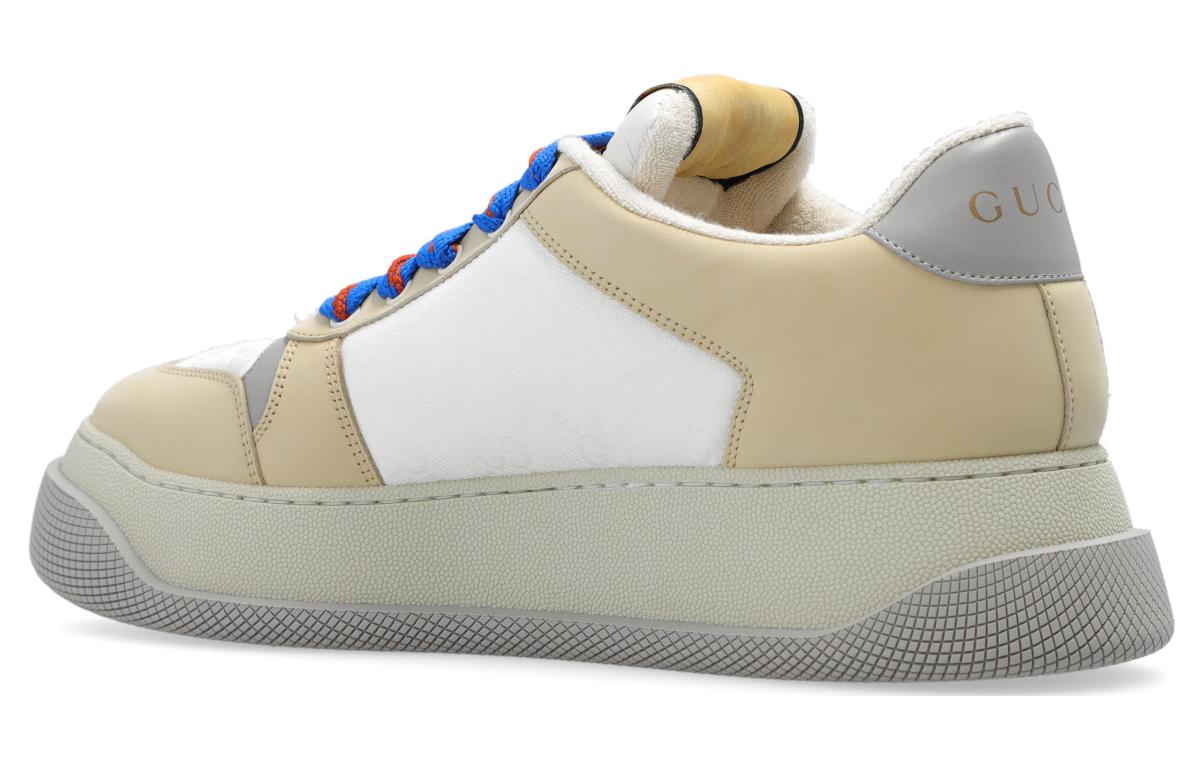 Gucci Screener GG Leather Sneakers 'White Beige Grey' 750048-FAB39-9083