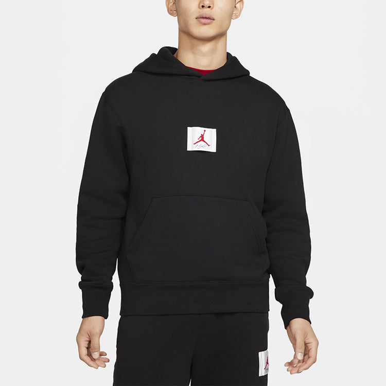 Air Jordan Flight Logo Casual Sports Fleece Lined Pullover Black CZ8261-010