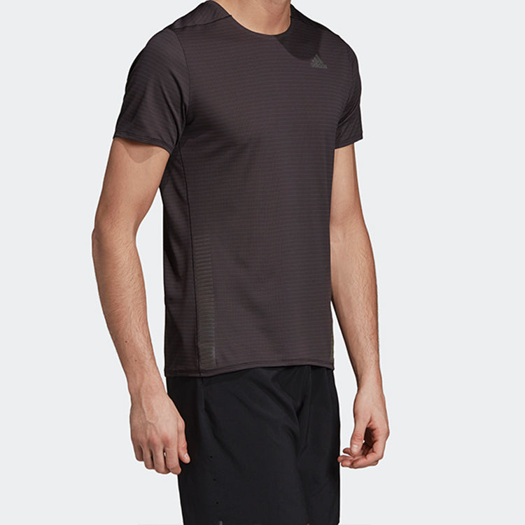 Men's adidas 25/7 TEE CHILL Running Sports Short Sleeve Black FI8004