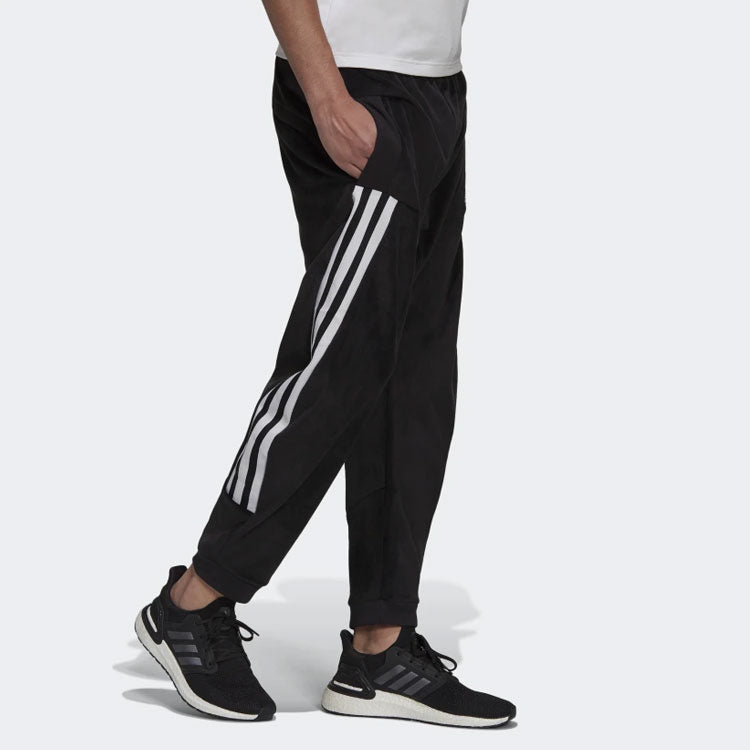 Men's adidas Bundle Feet Stripe Sports Pants/Trousers/Joggers Black H47893