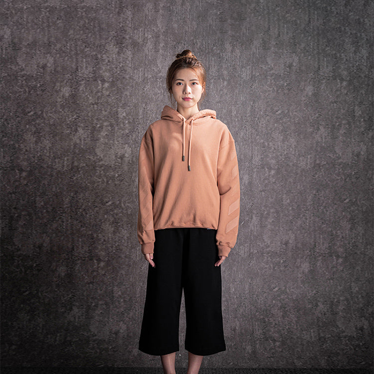 (WMNS) Off-White Hooded Cotton Slim Fit Pink Hoodie OWBB032E19F300960303