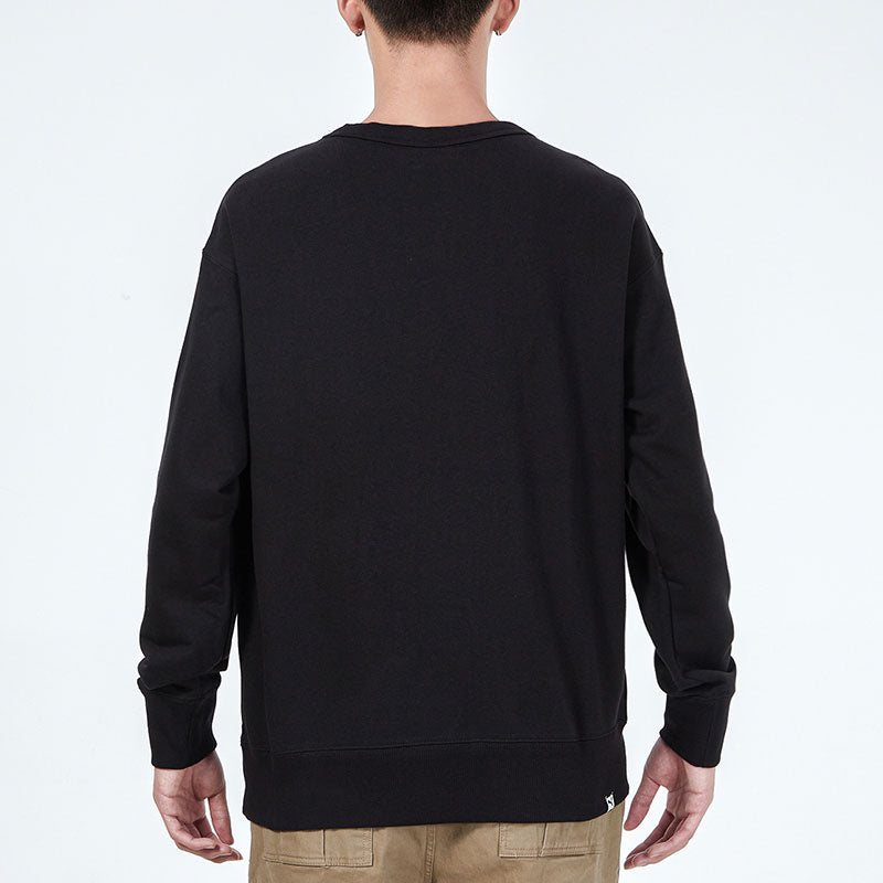 PUMA Pocket Small Label Sports Knit Round Neck Pullover Black 533036-01
