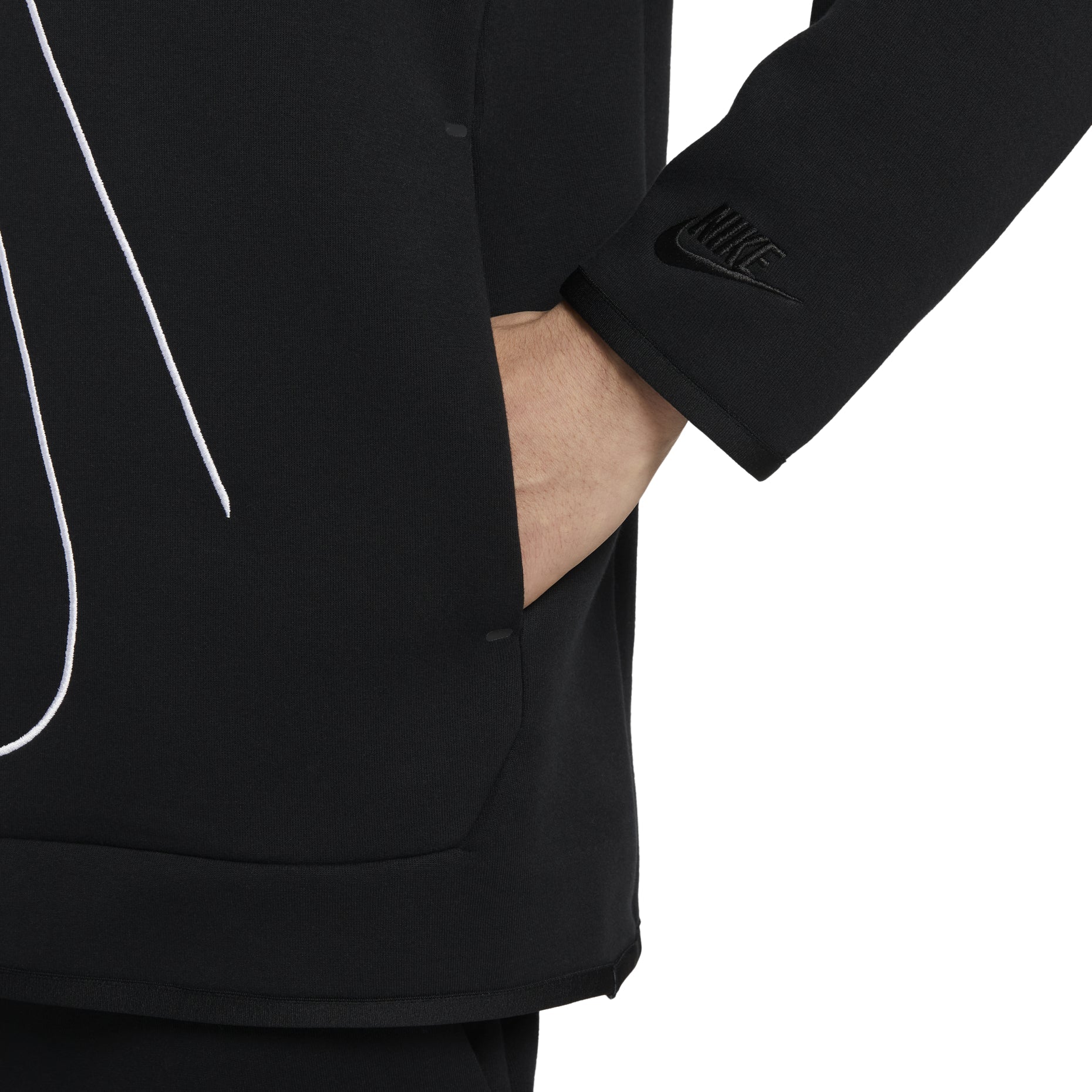 Nike Tech Fleece Pullover Graphic Hoodie 'Black' DX0578-010