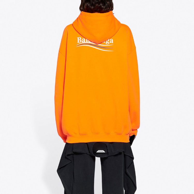 (WMNS) Balenciaga FW21 Logo Hoodie Orange 578135TKVE97073