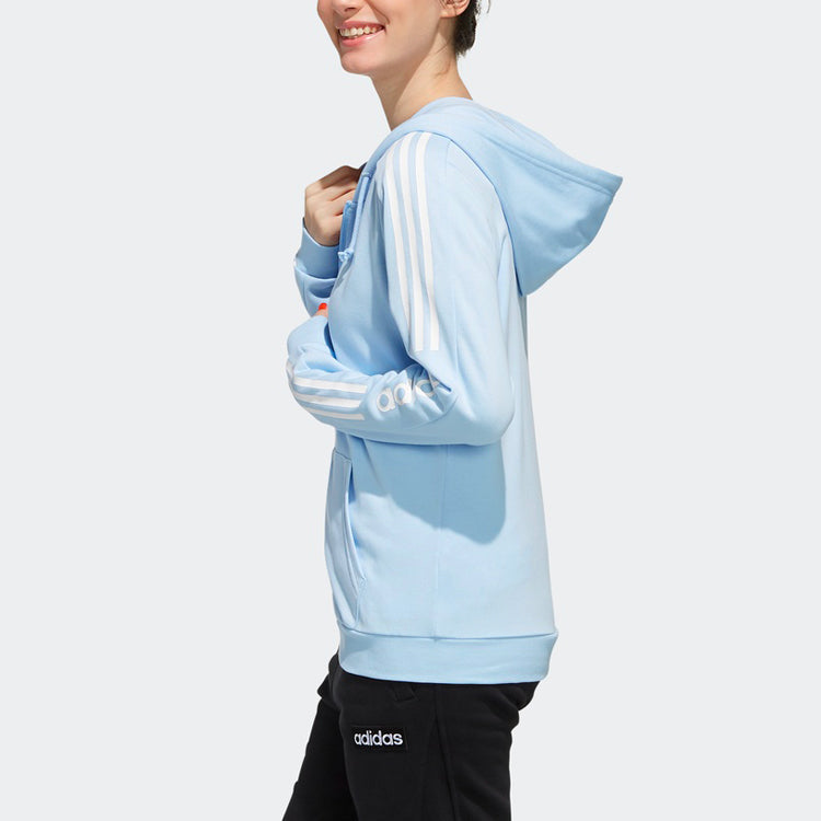 (WMNS) adidas neo CE 3S ZP HDY Zipper Jacket Sky Blue EI4693