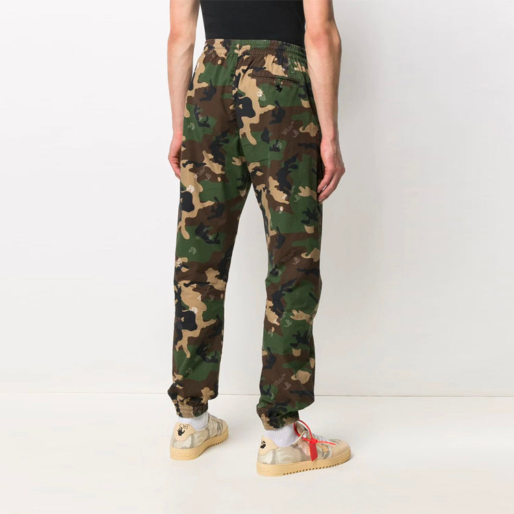 Off-White SS21 Printing Logo Sports Long Pants Camouflage OMCA164S21FAB0025600