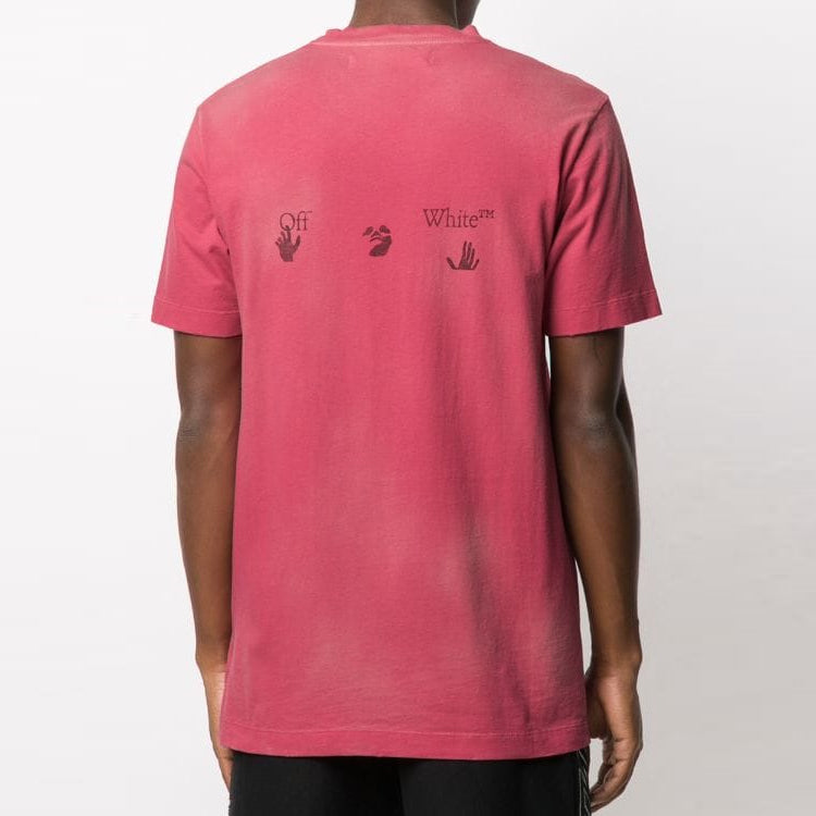 Off-White Logo Short Sleeve Red T-Shirt OMAA027F20FAB0012510