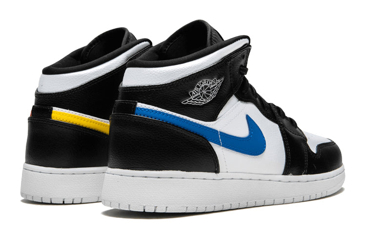 (GS) Air Jordan 1 Retro Mid 'Multi-Color Swoosh' 554725-052