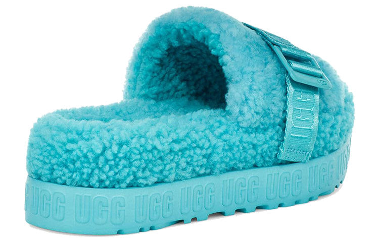 (WMNS) UGG Fluffita Thick Sole Blue Slippers 1113475-CRWT