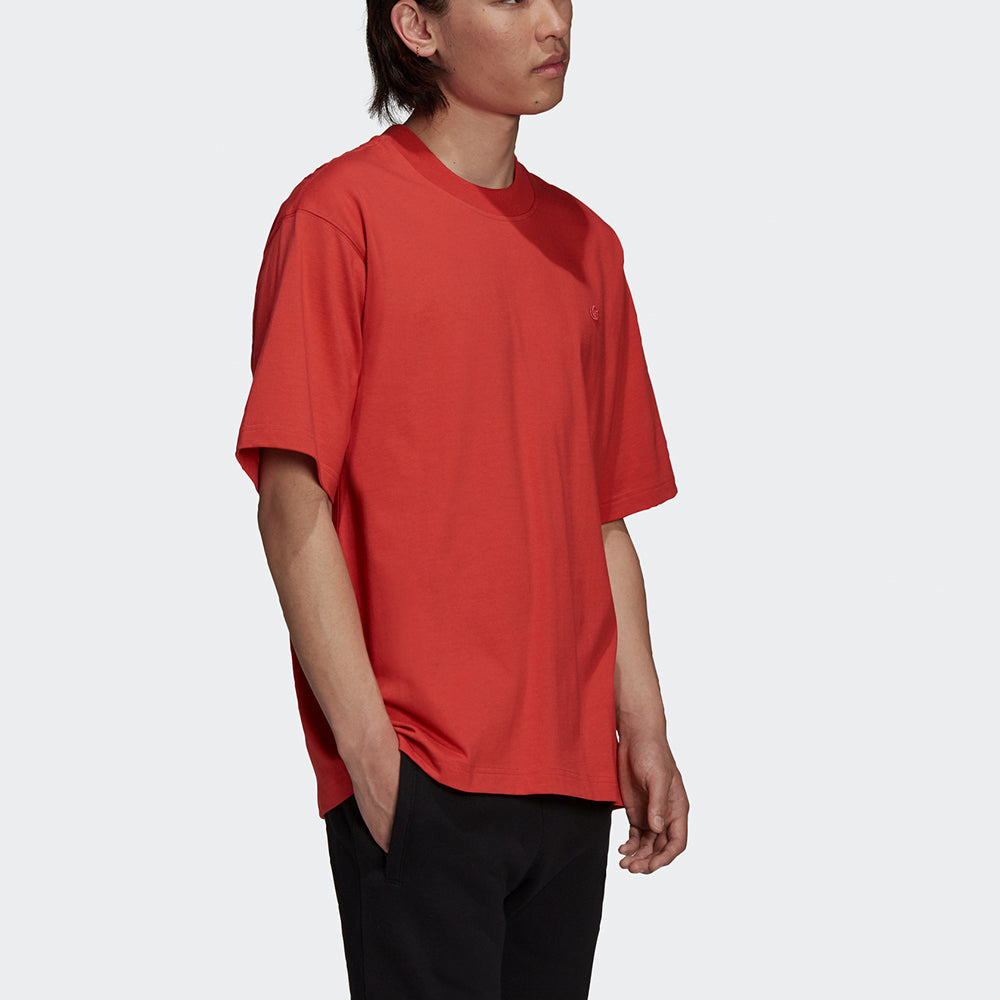Men's adidas originals C Tee Solid Color Small Label Loose Sports Short Sleeve Wine Red T-Shirt HC8589