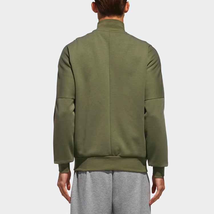 adidas WJ TT SWT Series Athleisure Casual Sports Stand Collar Knit Jacket Basic Green DM5190