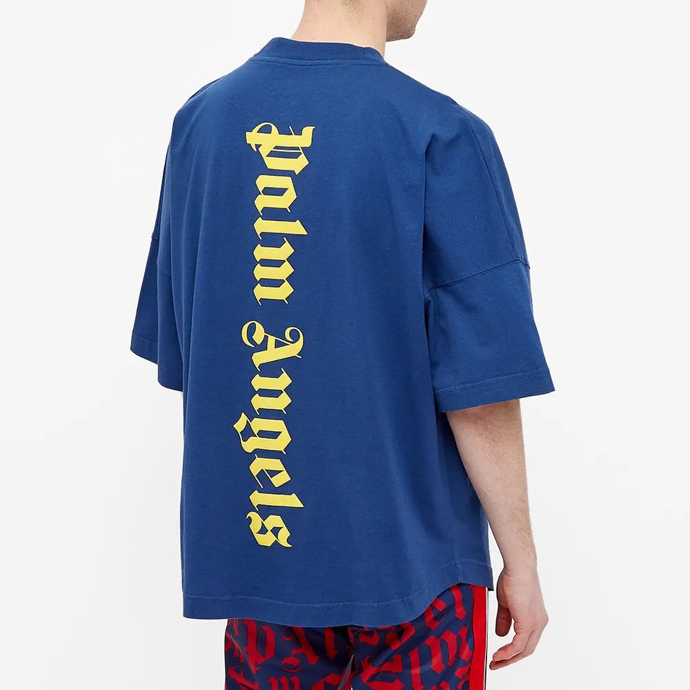 Palm Angels SS21 NS Logo Over Tee 'Navy' PMAA002R21JER0034618