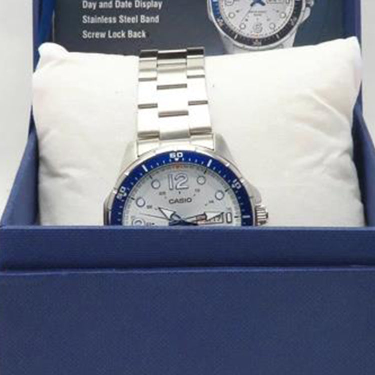 CASIO Sports Stainless Steel Strap Silver StrapSilver Dial Mens SilverSilver Analog MTD-100D-7A2