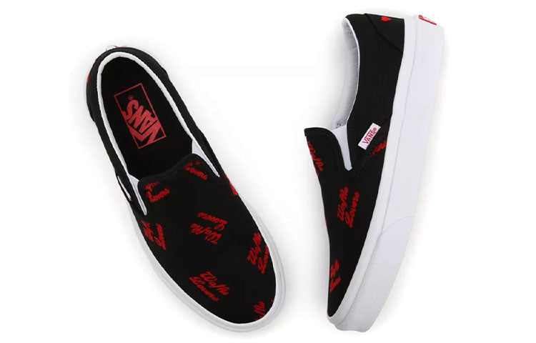 Vans Waffle Lovers Classic Slip-On Low-Top Sneakers Black/Red VN000XG8B0M