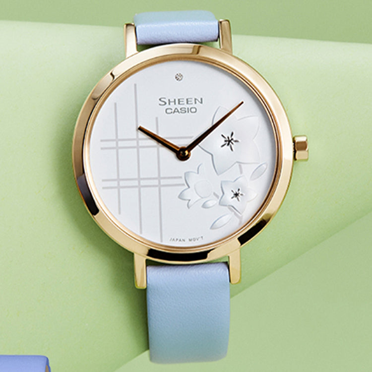 Casio Sheen Minimalistic Analog Watch 'Crystal Light Blue White' SHE-C140GL-2AUPFH-PERSON