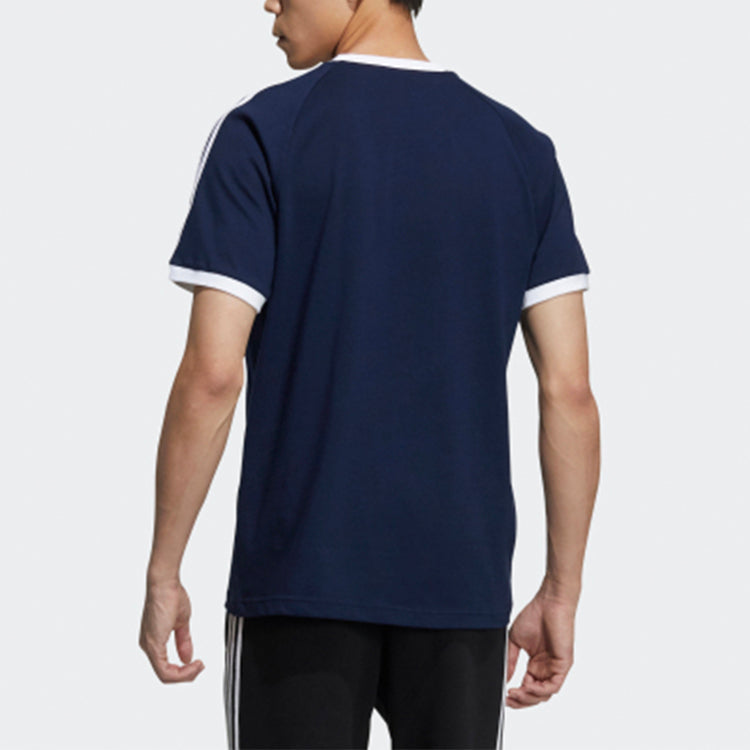 adidas originals Sports Round Neck Knit Short Sleeve Navy Blue GT9917