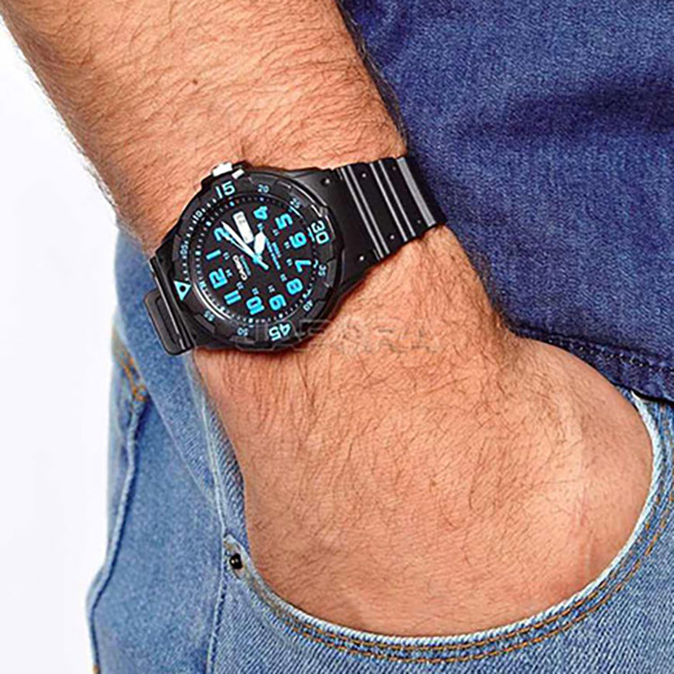 CASIO Sports Quartz Mens Black/Blue Analog MRW-200H-2B