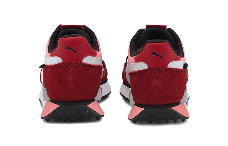 (GS) PUMA Future Rider Galaxy Low Top Running Shoes Black/White/Red 374424-03