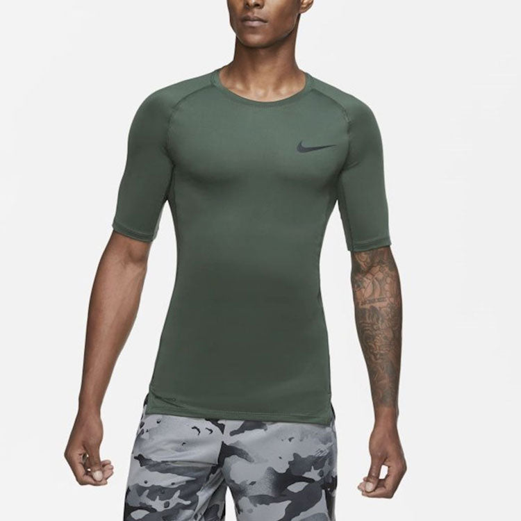 Nike Pro Logo Printing Training Quick-dry Tight Male Green Dark green BV5632-337