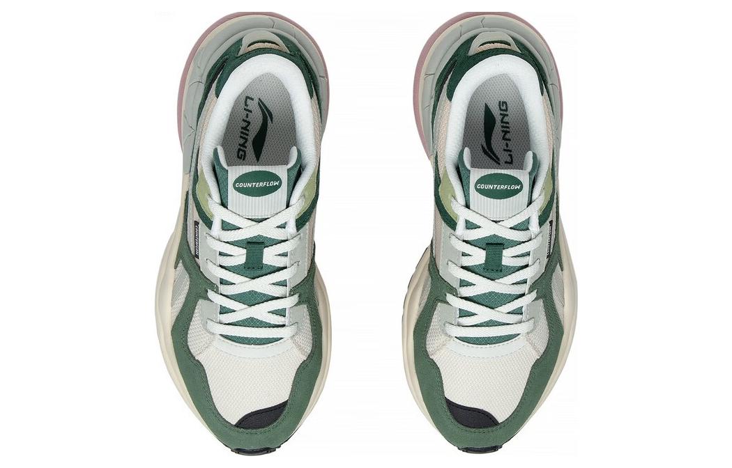 (WMNS) Li-Ning ChengFeng Sport Sneakers 'Beige Green Pink' AGCT172-4