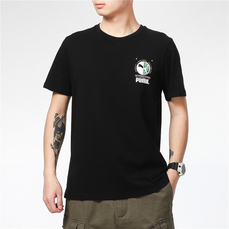 PUMA Graffiti Photo Print Short Sleeve T-Shirt 'Black Blue Red' 531307-01