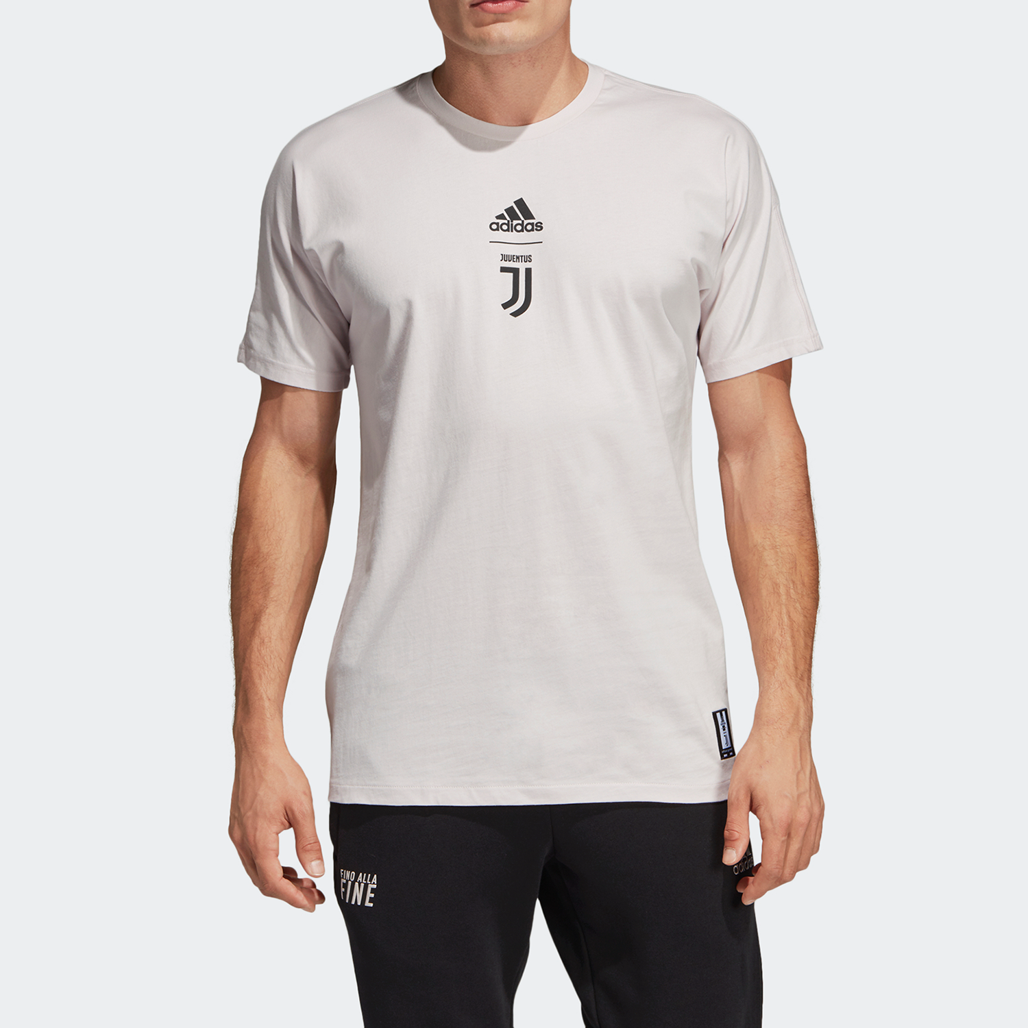 adidas JUVE SSP Tee Juventus Soccer/Football Sports Round Neck Short Sleeve Silver DP3925
