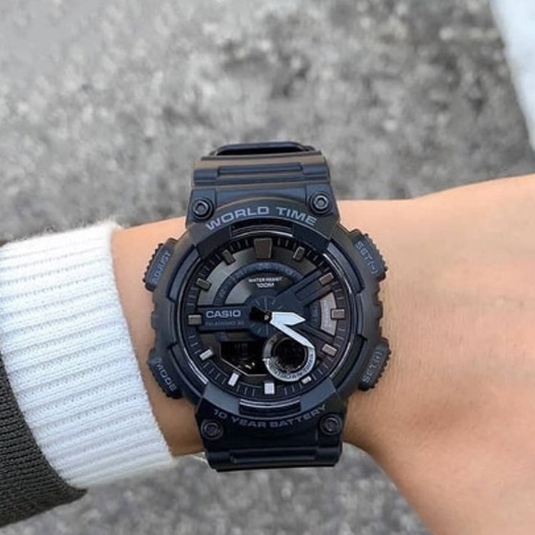CASIO G Shock Quartz Sports Mens Black Analog AEQ-110W-1B