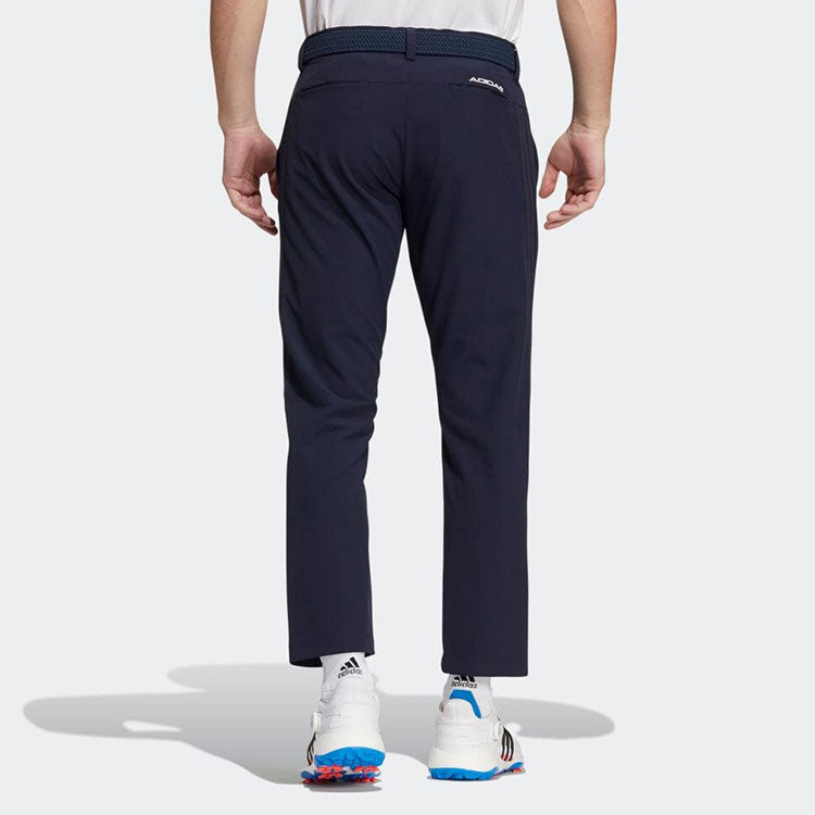 Men's adidas Solid Color Logo Stripe Printing Casual Long Pants/Trousers Navy Blue HA3280