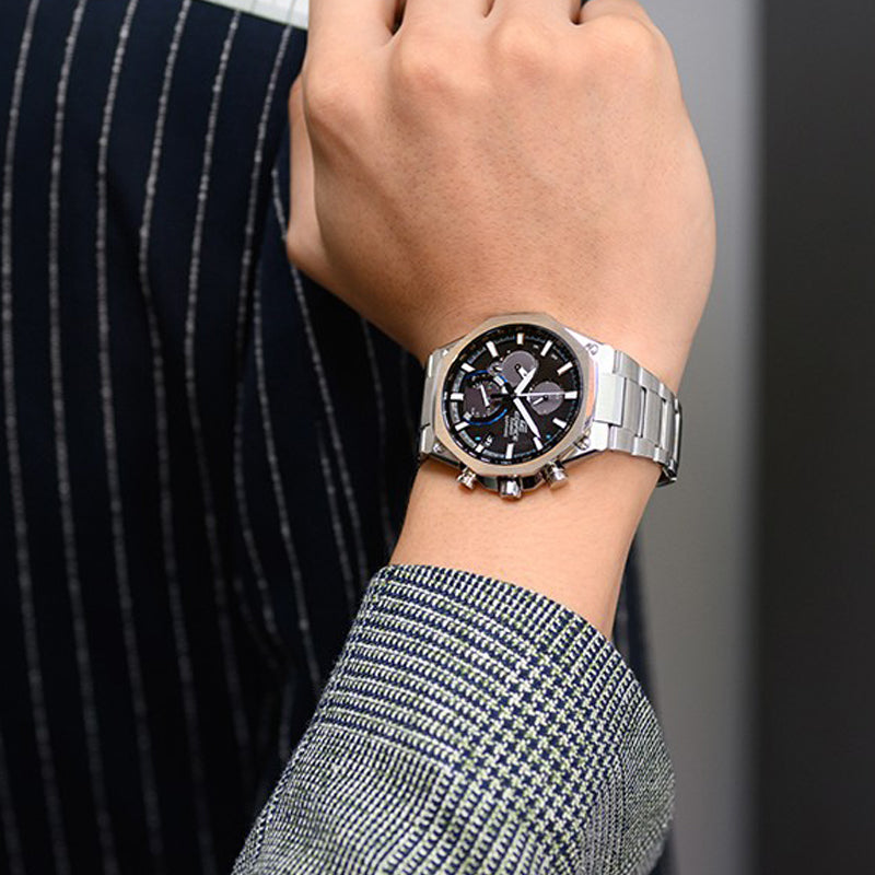 CASIO Waterproof EDIFICE Mens Silver Analog EQB-1100D-1