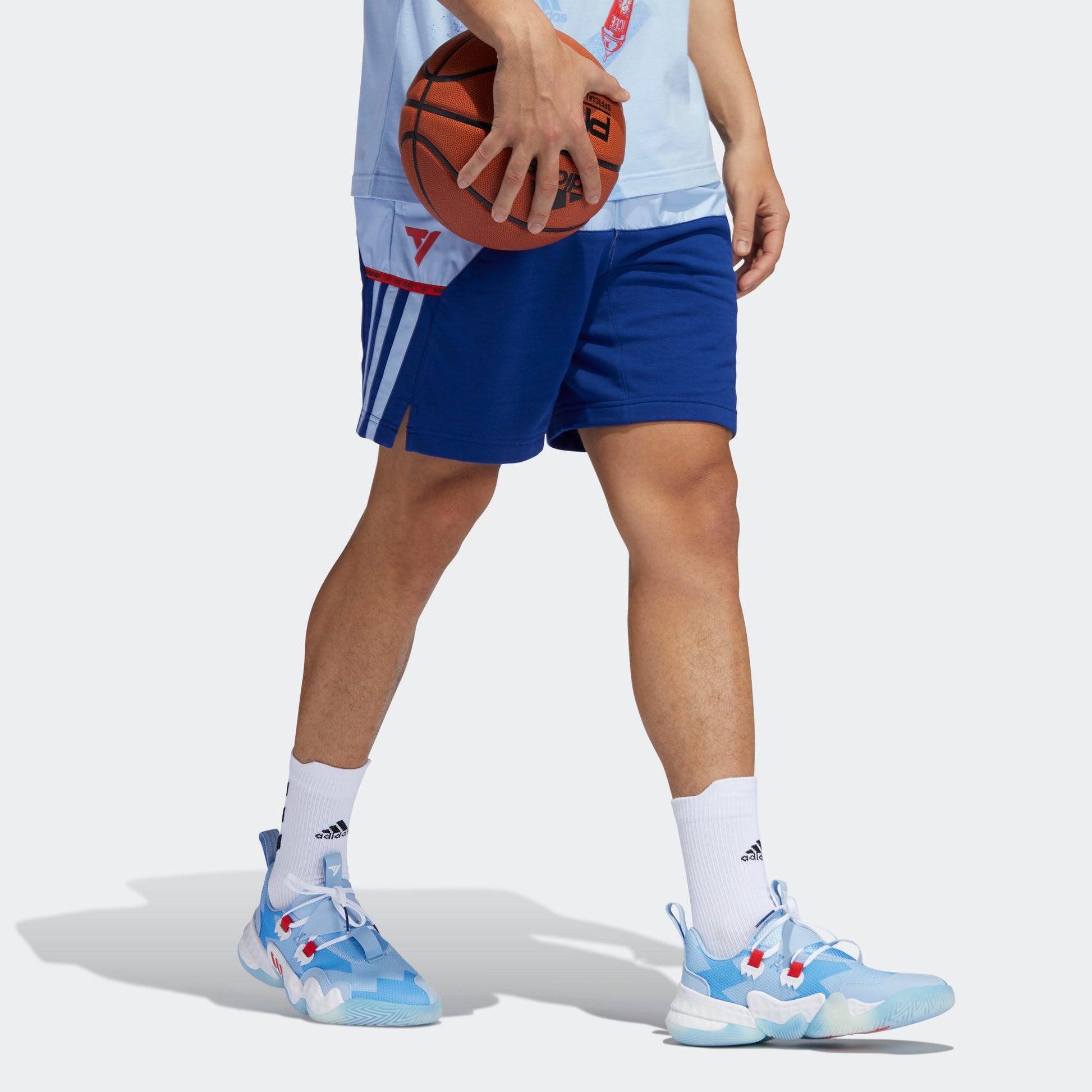 adidas Trae Short Colorblock Basketball Sports Shorts Blue H56327