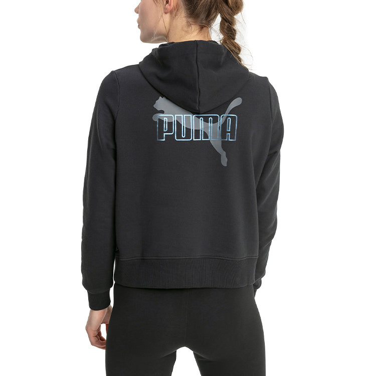 (WMNS) PUMA Iridescent Hoodie 'Black Grey Blue' 597877-01