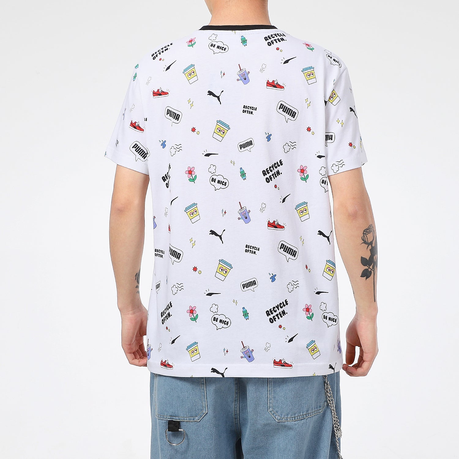 PUMA Awareness AOP T-Shirt 'White Black' 532033-02