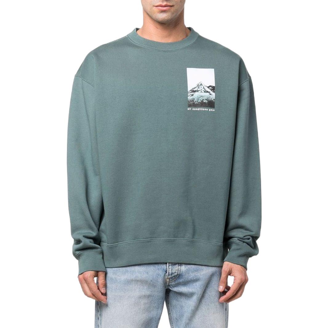 Nike Back Photo Printing Round Neck Pullover Long Sleeves Navy Blue DJ1590-384