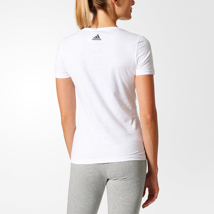 (WMNS) adidas Special Linear T-Shirt 'White Black' BP8374