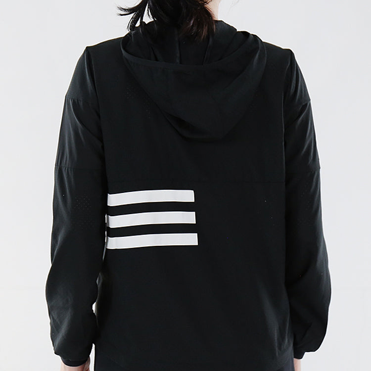 (WMNS) adidas neo Woven hooded Windproof Jacket Black DM4154
