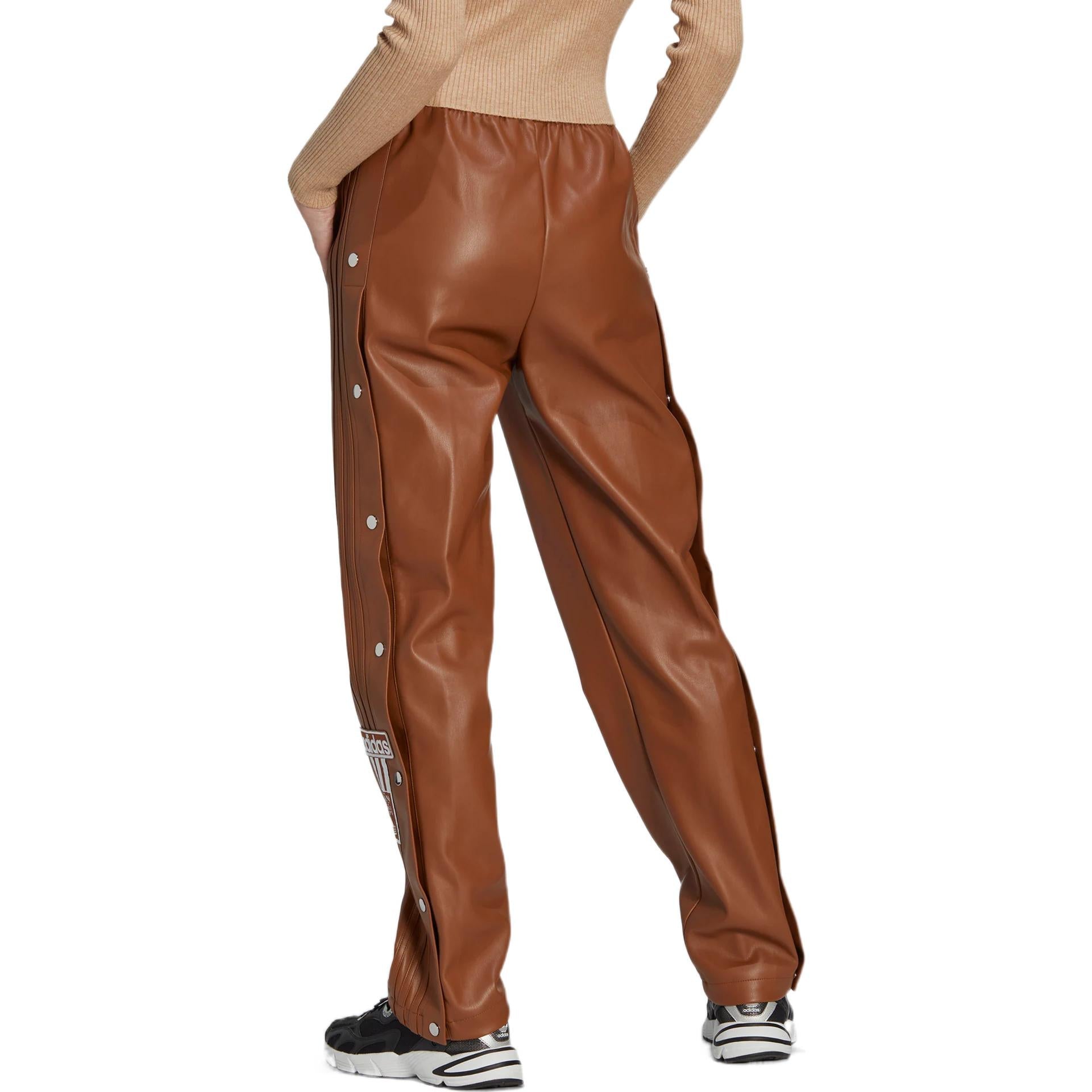 (WMNS) adidas Centre Stage Faux Leather Adibreak Pants 'Brown' II6098