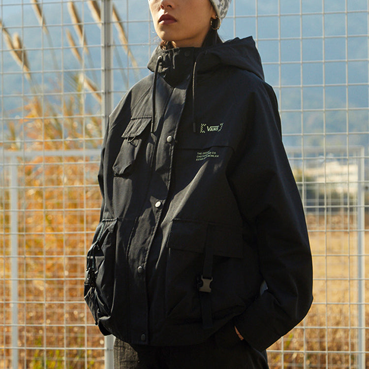 (WMNS) Vans Cargo Multiple Pockets Hooded Jacket Black VN0A7PZUBLK