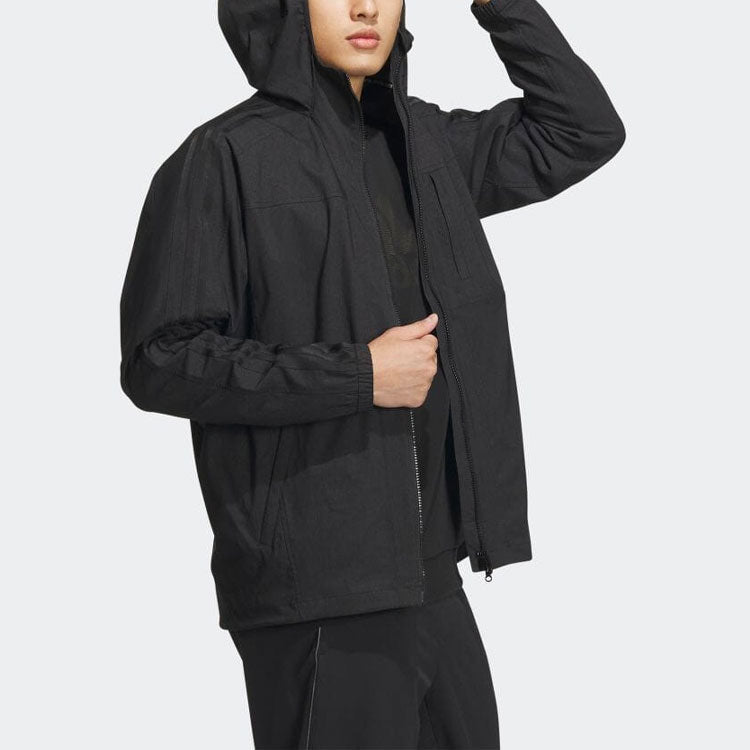 adidas Denim Look Regular Fit Stretch Woven Hooded Track Top IA9390